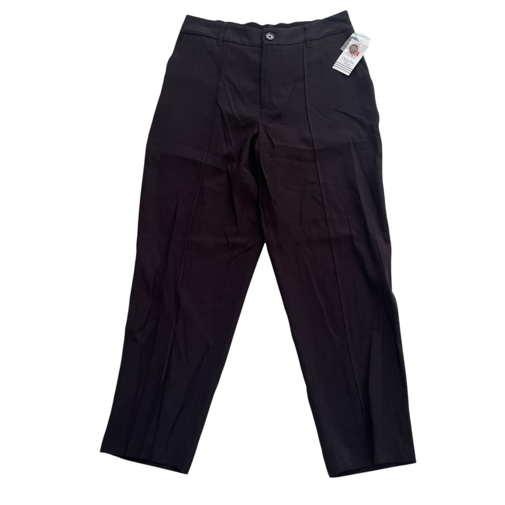 NWT Ophelia Rose Women's Size M Black Trousers Straight Leg Career Work Elastic